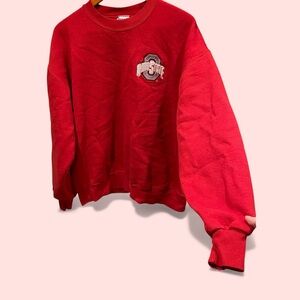 Vintage 90s Jerzees super sweats cozy oversized Ohio State logo sweatshirt